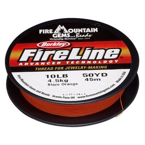 Thread, Berkley® FireLine®, gel-spun polyethylene, blaze orange, 0.2mm diameter, 10-pound test. Sold per 50-yard spool.