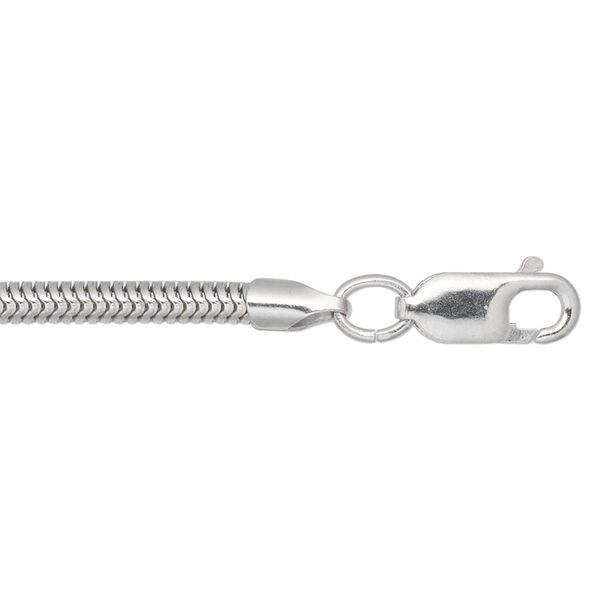 Chain, sterling silver, 3.2mm snake, 18 inches with lobster claw clasp. Sold individually. image number 0