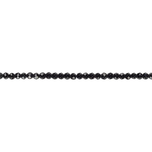 Black spinel 1pkg1, hand-cut faceted rondelle bead natural 13 inch 2mm image number 0