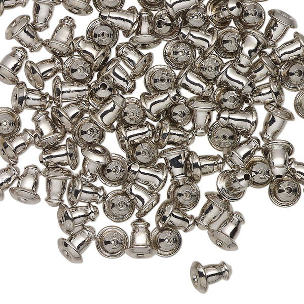 Earnut, nickel-finished stainless steel, 6x5mm barrel. Sold per pkg of 50. image number 0