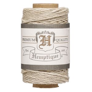 Cord, Hemptique®, polished hemp, natural, 1mm diameter, 20-pound test. Sold per 98-foot spool.