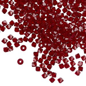 Bead 1440pk Siam, Preciosa Czech crystal 3mm bicone