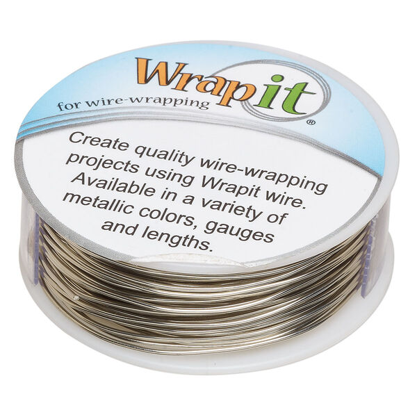 Wire, Wrapit®, nickel silver, half-hard, round, 20 gauge. Sold per 0.25-pound spool, approximately 82 feet. image number 0