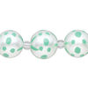 Bead, glass 1pkg8, opaque seafoam green and white, 14mm hand-painted round. image number 0