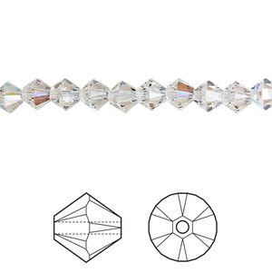 Bead 24pk crystal shimmer, Crystal Passions® 5mm bicone 5328