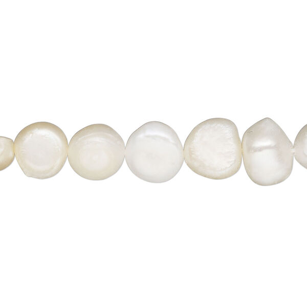 Pearl, cultured freshwater (bleached), multicolor, 7-9mm flat-sided potato, D grade. Sold per 16-inch strand. image number 0