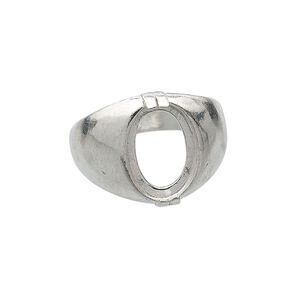 Ring, sterling silver, 14x10mm 2-prong oval setting, size 10. Sold individually.