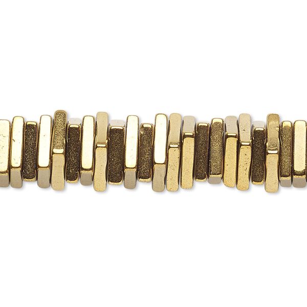 Hemalyke™ 1pkg1, electroplated antique gold square rondelle bead 8 inch 4x1mm image number 0