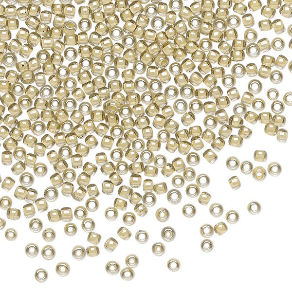 Seed bead, TOHO BEADS®, glass, pkg/250g, #11 round, opaque orange crème-lined black diamond (TR-11-369). image number 0