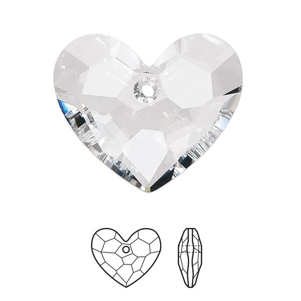 Drop 16pk crystal, Swarovski® 28x23mm pendant honeycomb heart 6264 image number 0