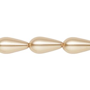 Pearl 1pk champagne, Celestial Crystal® 15x8mm teardrop 15.5-16 inch