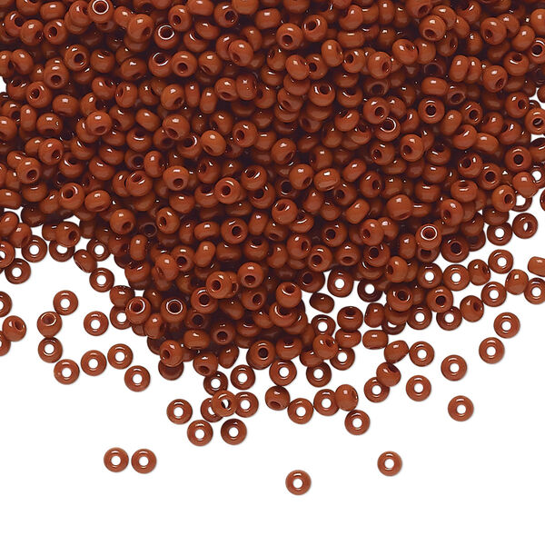 Seed bead, Preciosa Ornela Czech glass, pkg/50g, #11 rocaille, opaque brown, (13600). image number 0