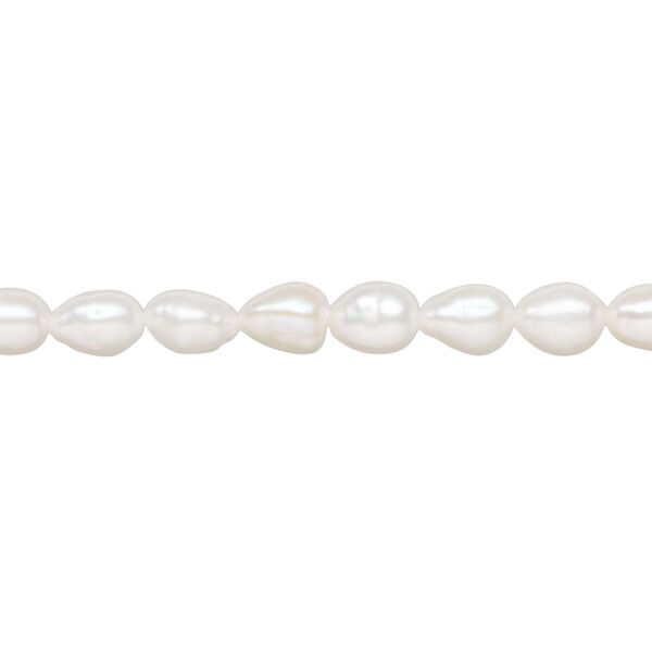 Freshwater pearl 1pkg1, teardrop, 15 inch white 6x4mm-7x5mm cultured image number 0