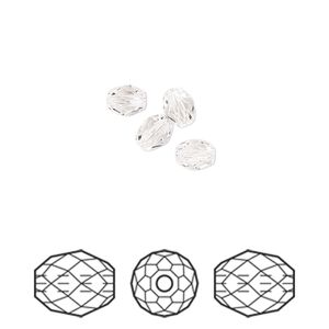 Bead 4pk crystal, Crystal Passions® 5x4mm olive briolette 5044