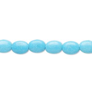 Magnesite 1pkg1, puffed oval bead 15 inch 8x6mm-8x7mm