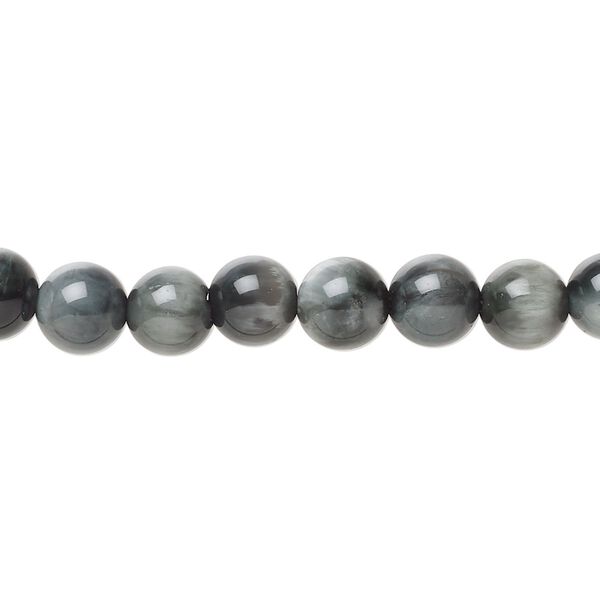 Cat's eye quartz 1pkg1, hand-cut round bead natural 15.5-16 inch 7mm image number 0