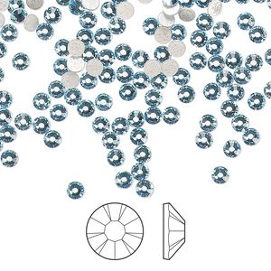 Flat back 144pk aquamarine foil back, Preciosa MAXIMA Czech crystal hotfix rhinestone 2.7-2.9mm chaton rose round SS10