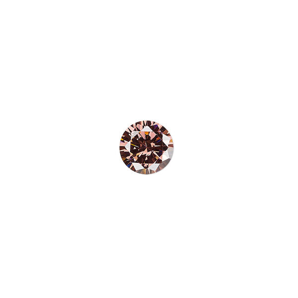 Gem, cubic zirconia, alexandrite purple, 8mm faceted round, Mohs hardness 8-1/2. Sold individually. image number 0