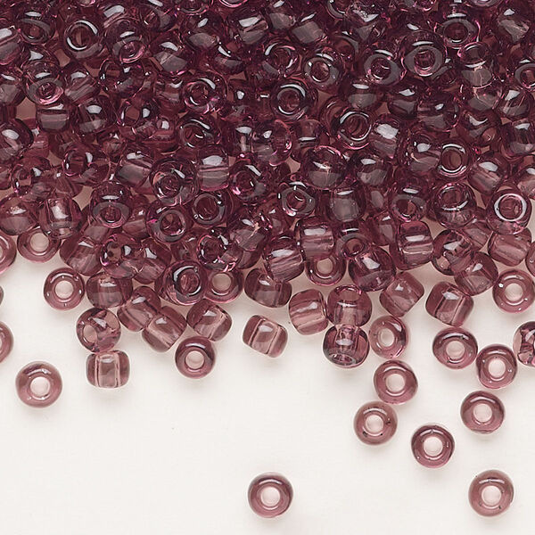 Seed bead, Dyna-Mites™, glass, transparent lilac, #6 round. Sold per 40-gram pkg. image number 0