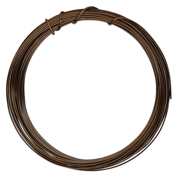 Wire, ParaWire™, vintage bronze-finished copper, half-round, 18 gauge. Sold per 7-yard section. image number 0