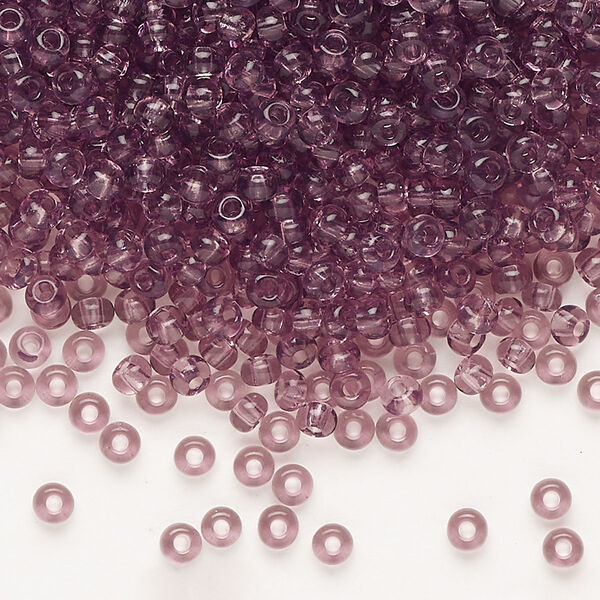 Seed bead, Preciosa Ornela Czech glass, pkg/500g, #8 rocaille, transparent light amethyst, (20010). image number 0
