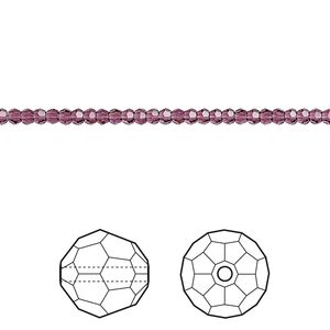 Bead 36pk amethyst, Crystal Passions® 2mm round 5000