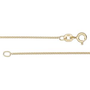 Chain 1pkg1 sterling silver curb, 1mm / springring clasp, Gossamer™ "vermeil" 16 inch