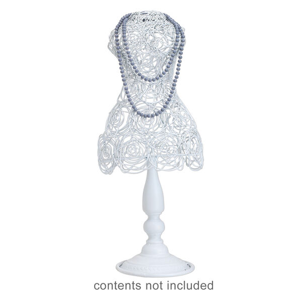 Display, necklace, steel, white, 23 x 9 x 6-1/2 inches female torso. Sold individually. image number 1