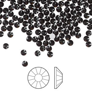 Flat back 144pk jet foil back, Preciosa Viva 12® Czech crystal rhinestone 2.7-2.9mm chaton rose round SS10