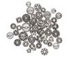 Bead cap mix, antiqued sterling silver, 6x3mm-16x8mm mixed shape. Sold per 50-gram pkg, approximately 50-55 bead caps. image number 0