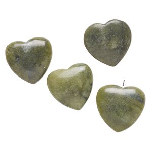 Serpentine 1pkg4, half-drilled puffed heart drop natural 19-20mm