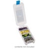 Organizer box, The Beadery®, 1pkg1, plastic, clear / blue, 6 x 2-3/4 x 1-1/4 inches with 1 to 4 adjustable compartments (2184). image number 1