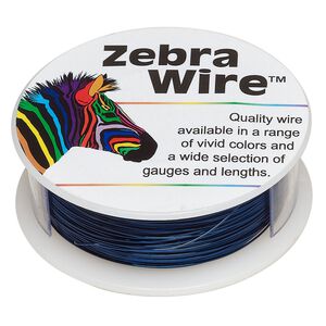 Wire, Zebra Wire™, color-coated copper, sapphire blue, round, 26 gauge. Sold per 1/4 pound spool, approximately 115 yards.