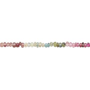 Multi-tourmaline 1pkg1, hand-cut rondelle bead natural 12 inch 2x1mm-3x2mm