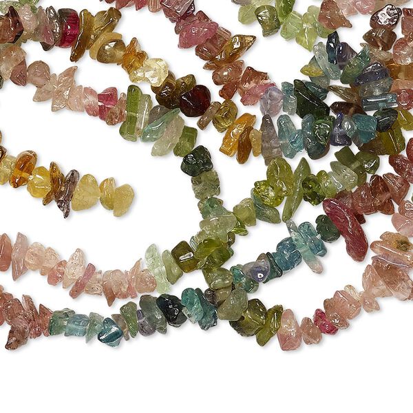 Bead, multi-tourmaline (natural), small chip, Mohs hardness 7 to 7-1/2. Sold per 34-inch strand. image number 0