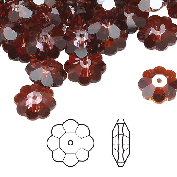 Margarita flower 12pk crystal red magma, Crystal Passions® 10x3.5mm 3700 image number 0