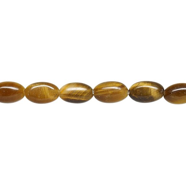 Tigereye 1pkg1, flat oval bead natural 15.5-16 inch 8x5mm image number 0