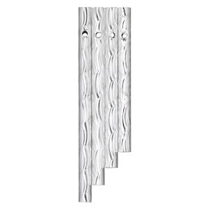 Wind chime component, aluminum, 3-3/8 x 5/16 to 4-1/2 x 5/16 inch graduated hollow spiral etched tube with 2.5mm beveled hole. Sold per 4-piece set.
