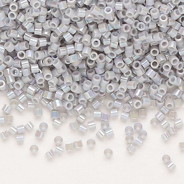 Seed bead, Delica®, glass, pkg/250g, #15 round, opaque rainbow ghost grey (DBS-1579). image number 0