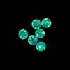 Bead, lampworked glass, clear / teal / glow-in-the-dark / gold, 6mm round. Sold per pkg of 6. image number 1