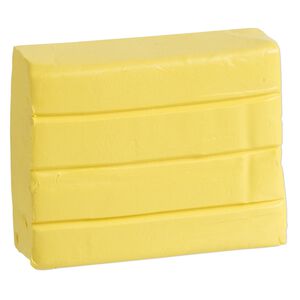 Polymer clay, Sculpey® Soufflé™, canary. Sold per 1.7-ounce bar.