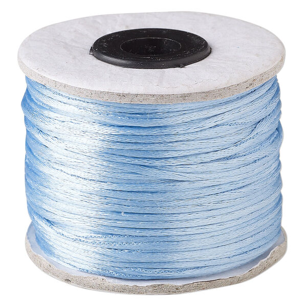Cord, Satinique™, satin, light blue, 1mm. Sold per 200-foot spool. image number 0