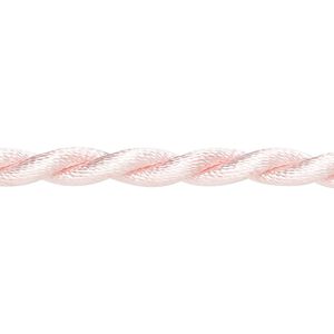 Necklace cord, satin-finished nylon, pink, 5mm twisted round, 16 inches with knot closure. Sold per pkg of 2.