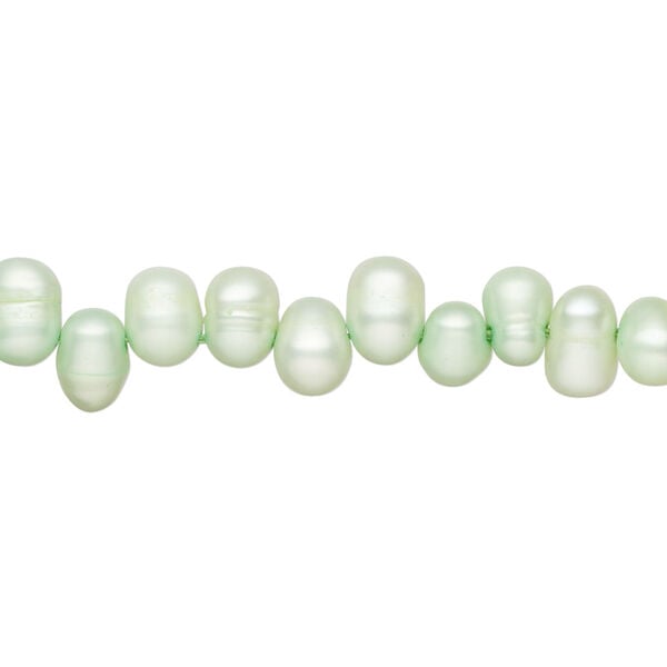 Freshwater pearl 1pkg1, top-drilled rice, 14 inch shamrock 5x4mm-9x5mm cultured image number 0