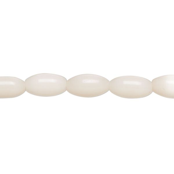 Bead, fiber optic glass, pkg/14 inch, opaque pale pink, 11x6mm center-drilled oval. image number 0