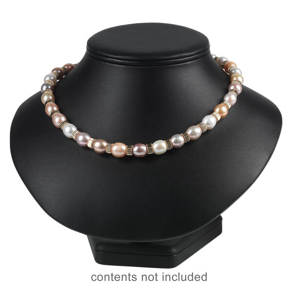 Display, necklace, leatherette, black, 6-3/4 x 8-1/2 x 6-1/2 inch pedestal. Sold individually. image number 1