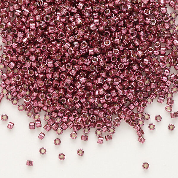 Seed bead, Delica®, glass, pkg/7.5g, #11 round, Duracoat® opaque galvanized magenta (DB-1849). image number 0