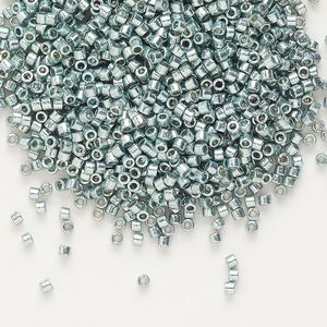 Seed bead, Delica®, glass, pkg/250g, #11 round, Duracoat® opaque galvanized seafoam (DB-1846).