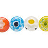 Bead, millefiori glass, opaque and translucent multicolored, 13-14mm puffed flat round. Sold per 14-inch strand. image number 0