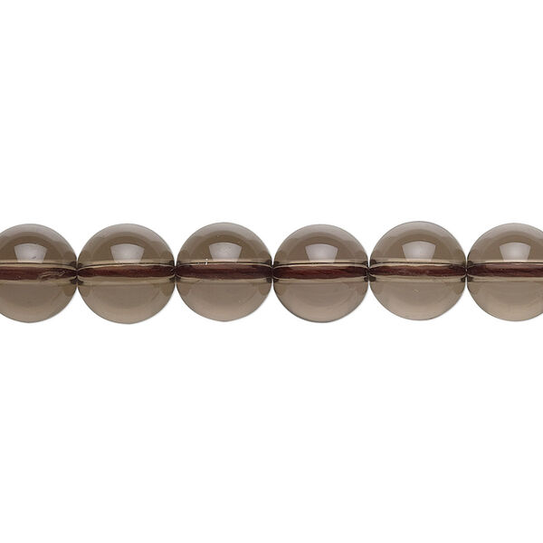 Bead, smoky quartz (heated / irradiated), light to medium, 8mm round, B grade, Mohs hardness 7. Sold per 15-1/2" to 16" strand. image number 0